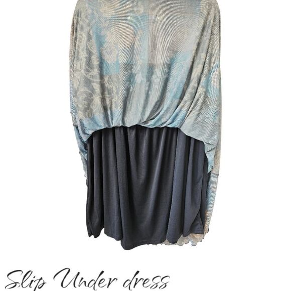 CIDER CURVE & PLUS SIZE Summer Blues Flowy Mini dress. - Picture 11 of 16